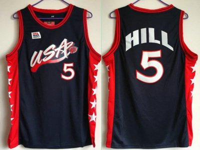 1996 Hill 5 Atlanta Olympic jersey Blue